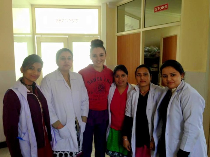 Natasha while volunteering in India medical project