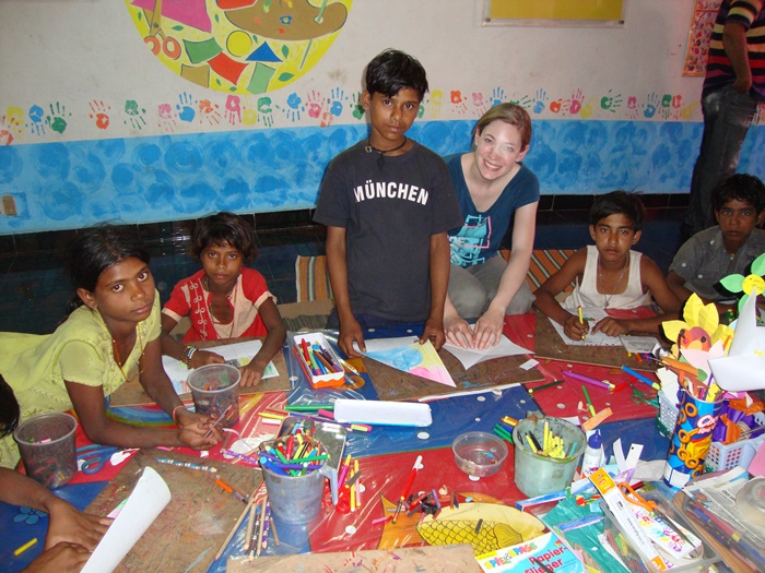 Art and craft class taken by volunteer in India